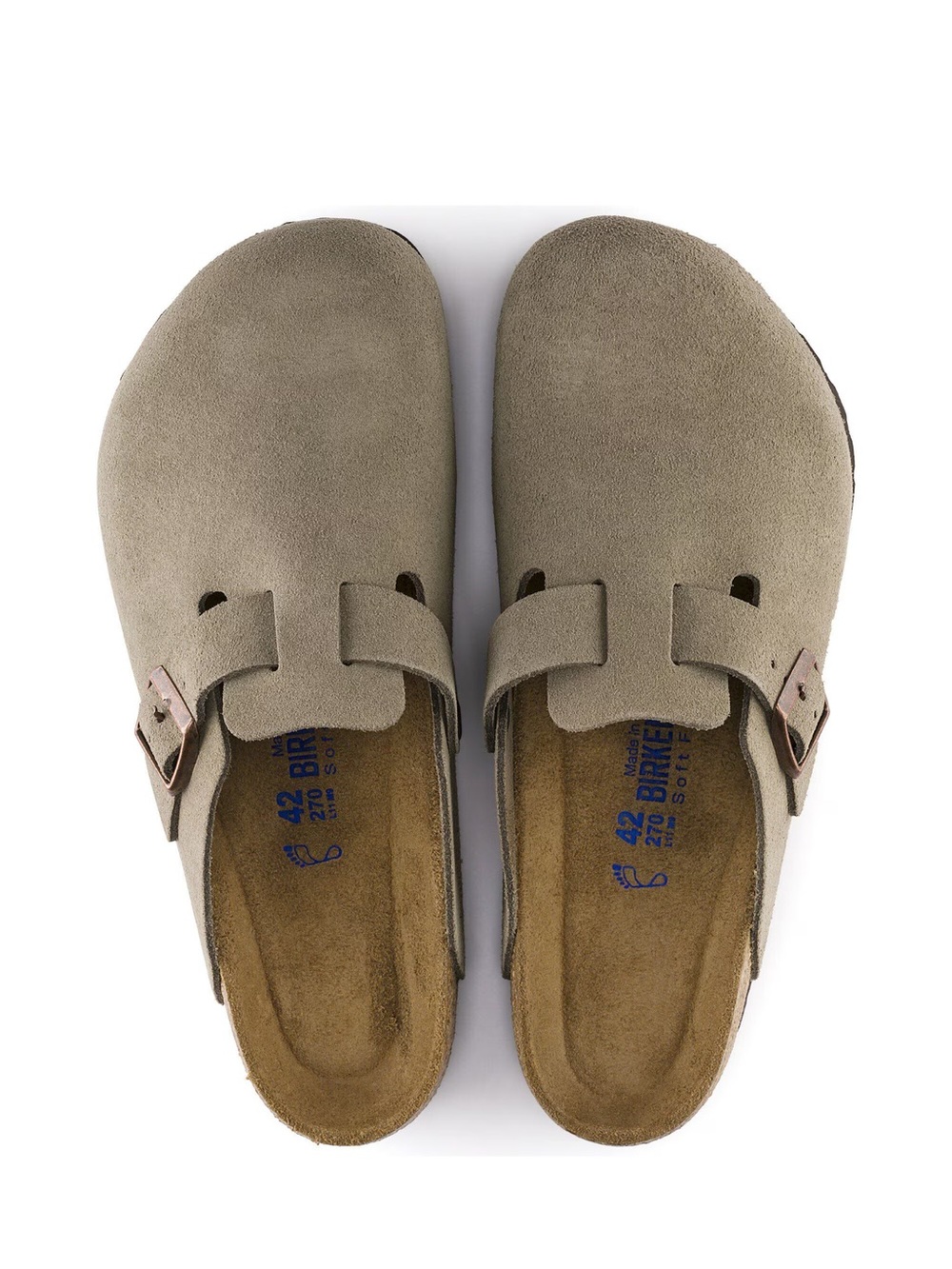 Birkenstock Boston Clog Suede in Taupe - Picture 2 of 5